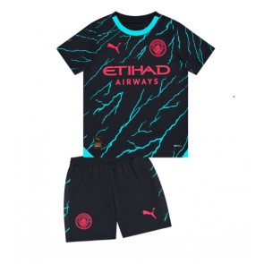Manchester City Koszulka Trzecich Dziecięca 2023-24 Krótki Rękaw (+ Krótkie spodenki)